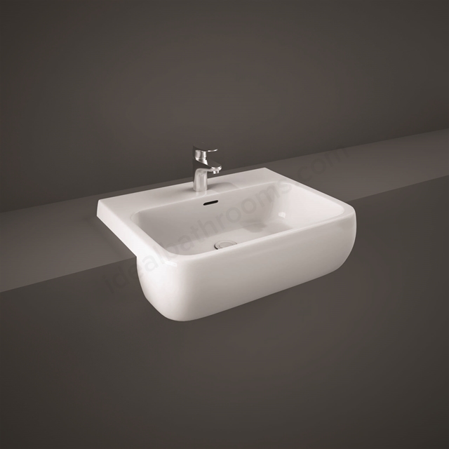 RAK Ceramics Metropolitan 425mm Semi Recessed Basin 2 Tap Holes
