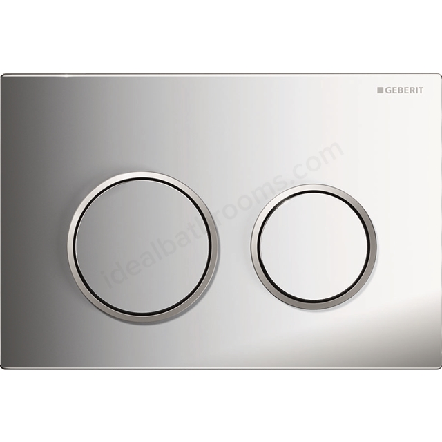 Geberit flush plate Kappa21 for dual flush: gloss chrome-plated; matt chrome-plated