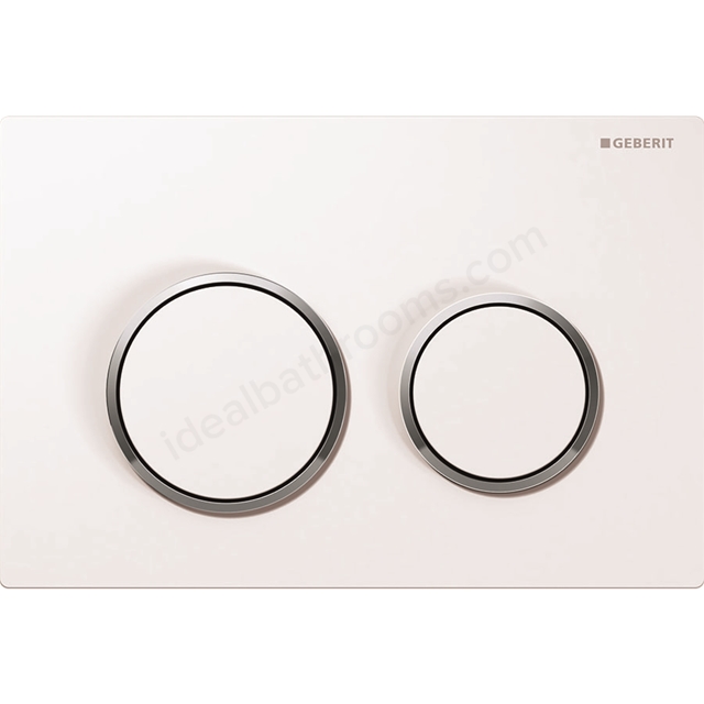 Geberit flush plate Kappa21 for dual flush: white; gloss chrome-plated