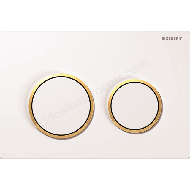 Geberit flush plate Kappa21 for dual flush: white; gold-plated