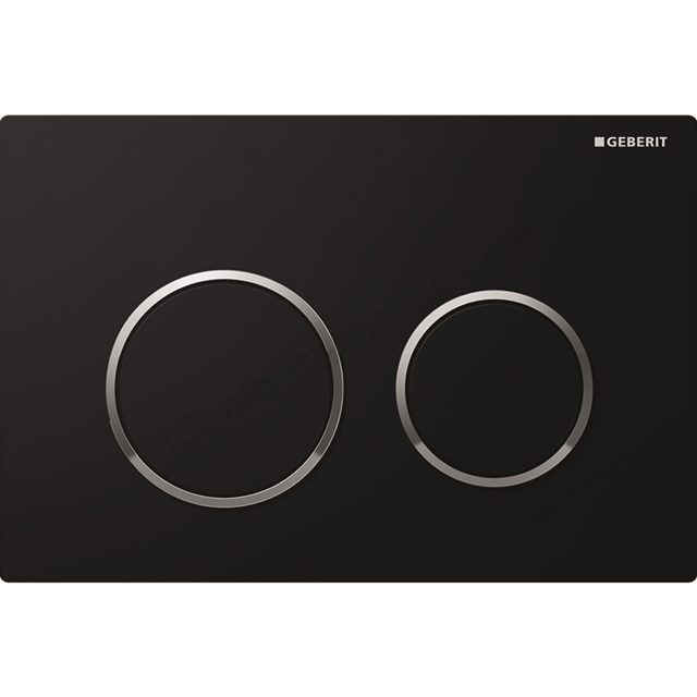 Geberit flush plate Kappa21 for dual flush: black; gloss chrome-plated