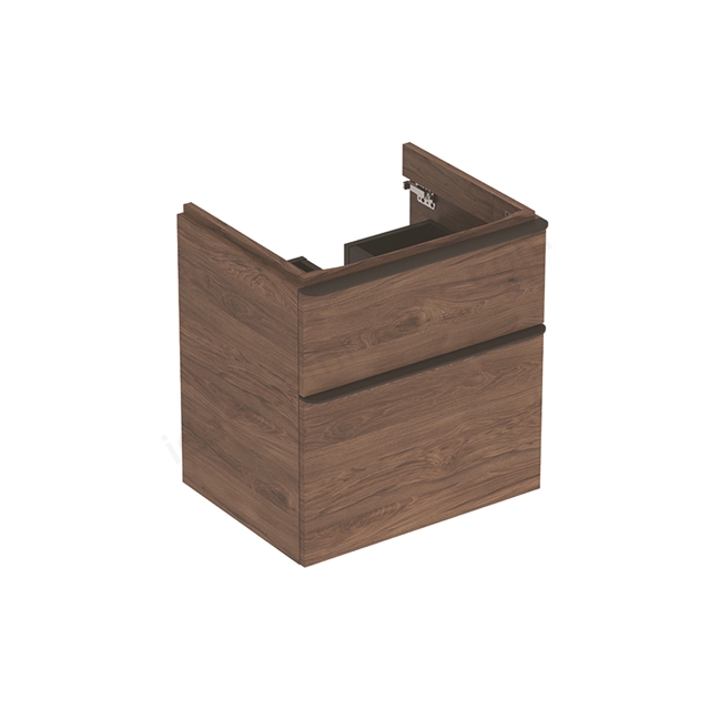 Geberit Smyle Square 600mm washbasin unit 2 drawer hickory