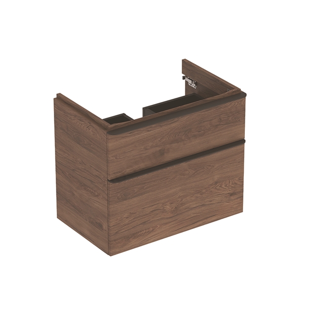 Geberit Smyle Square 750mm washbasin unit 2 drawer hickory