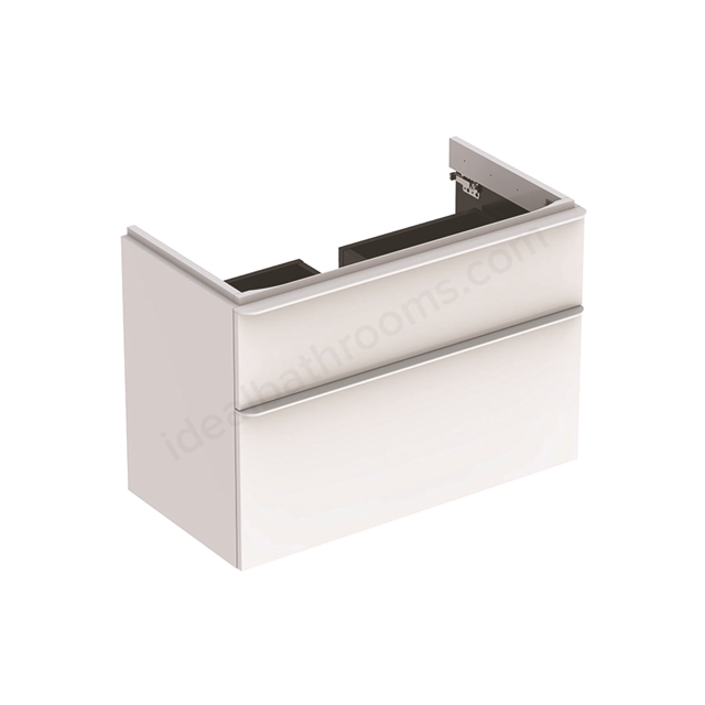 Geberit Smyle Square 900mm washbasin unit 2 drawer white