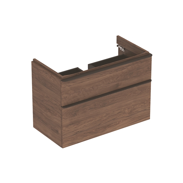 Geberit Smyle Square 900mm washbasin unit 2 drawer hickory
