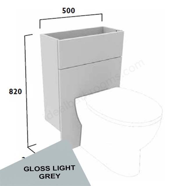 Tavistock Calm Slim 500mm Back To Wall WC w/ Fascia Pack & Carcass - Gloss Light Grey
