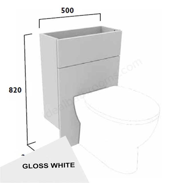 Tavistock Calm Slim 500mm Back To Wall WC w/ Fascia Pack & Carcass - Gloss White