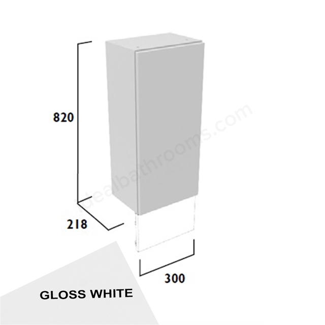 Tavistock Calm Slim 300mm Floor Standing Cupboard w/ Door Pack; Carcass & Fascia - Gloss White