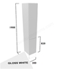 Tavistock Calm Slim 300mm Full Height Cupboard w/ Door Pack; Carcass & Fascia - Gloss White