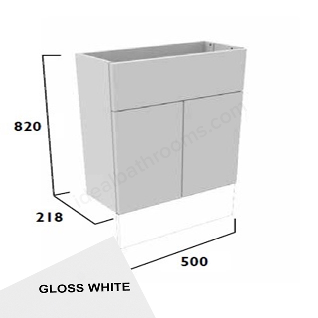 Tavistock Calm Slim 500mm Basin Unit With Fascia/Door Pack & Carcass - Gloss White