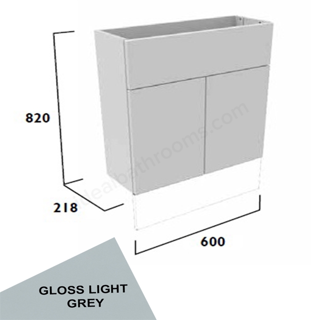 Tavistock Calm Slim 600mm Basin Unit With Fascia/Door Pack & Carcass - Gloss Light Grey