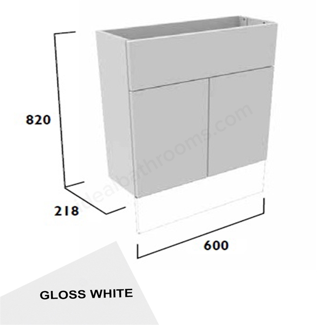 Tavistock Calm Slim 600mm Basin Unit With Fascia/Door Pack & Carcass - Gloss White