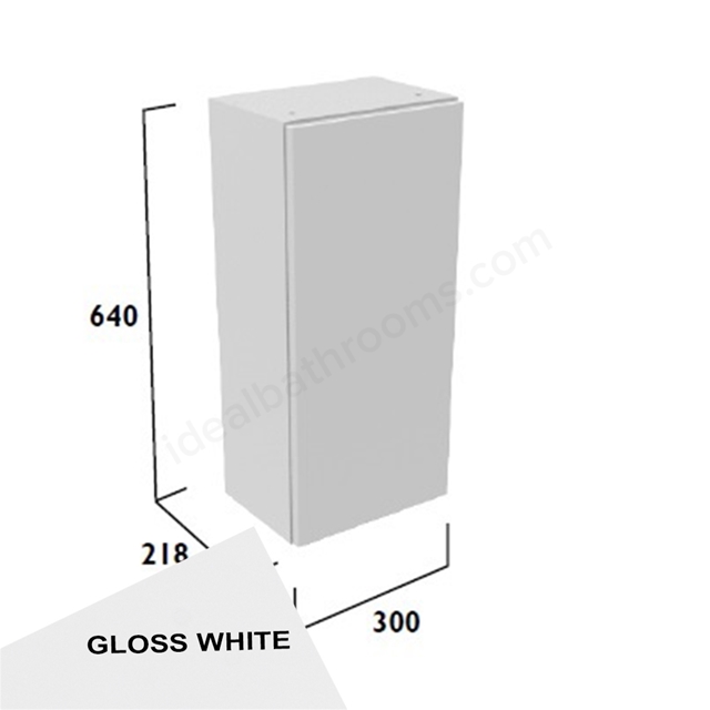Tavistock Calm Standard 300mm Wall Mounted Cupboard w/ Door Pack; Carcass & Fascia - Gloss White
