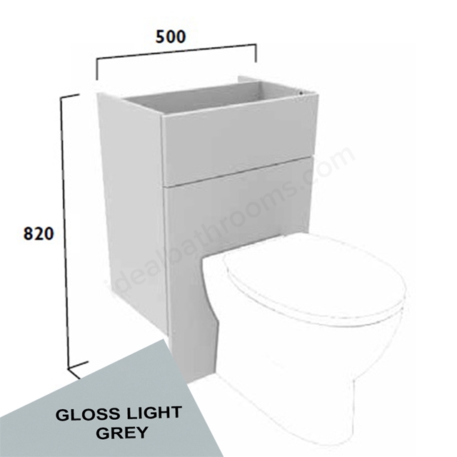Tavistock Calm Standard 500mm Back To Wall WC w/ Fascia Pack & Carcass  - Gloss Light Grey