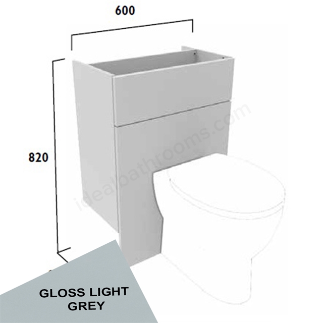 Tavistock Calm Standard 600mm Back To Wall WC w/ Fascia Pack & Carcass  - Gloss Light Grey