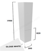 Tavistock Calm Standard 300mm Full Height Cupboard w/ Door Pack; Carcas & Fascia - Gloss White