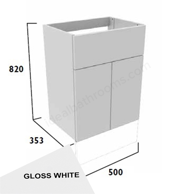 Tavistock Calm Standard 500mm Basin Unit With Fascia/Door Pack & Carcass - Gloss White