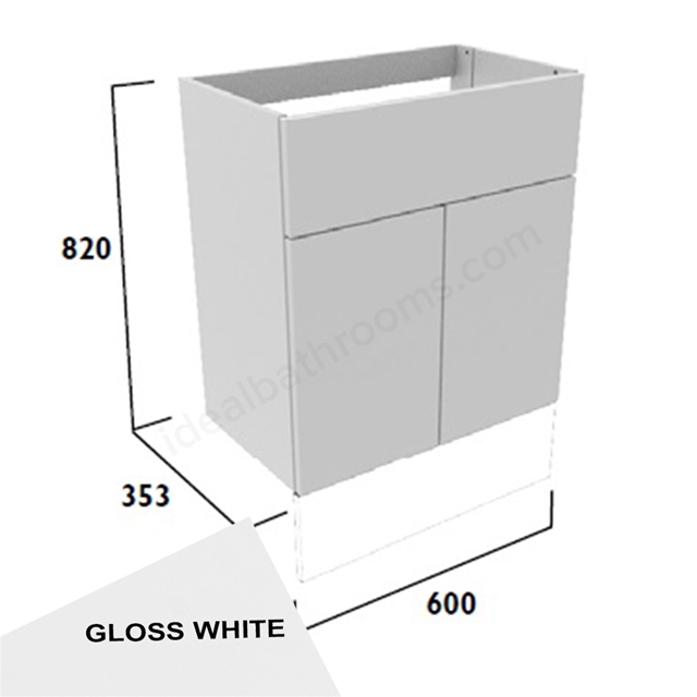 Tavistock Calm Standard 600mm Basin Unit With Fascia/Door Pack & Carcass - Gloss White