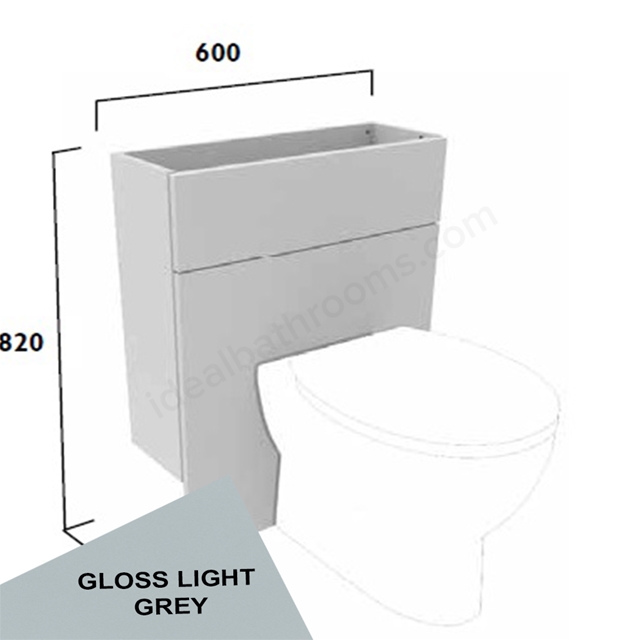 Tavistock Calm Slim 600mm Back To Wall WC w/ Fascia Pack & Carcass - Gloss Light Grey