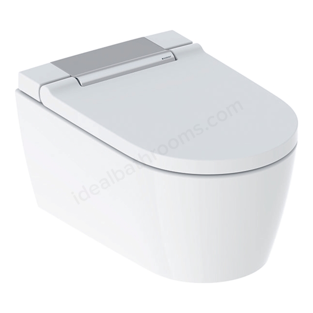 Geberit AquaClean Sela Rimless Shower Toilet, Wall Hung, Chrome