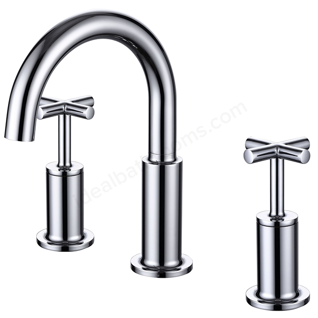 RAK Ceramics Ella 3 Tap Hole Deck Mounted Bath Filler - Chrome