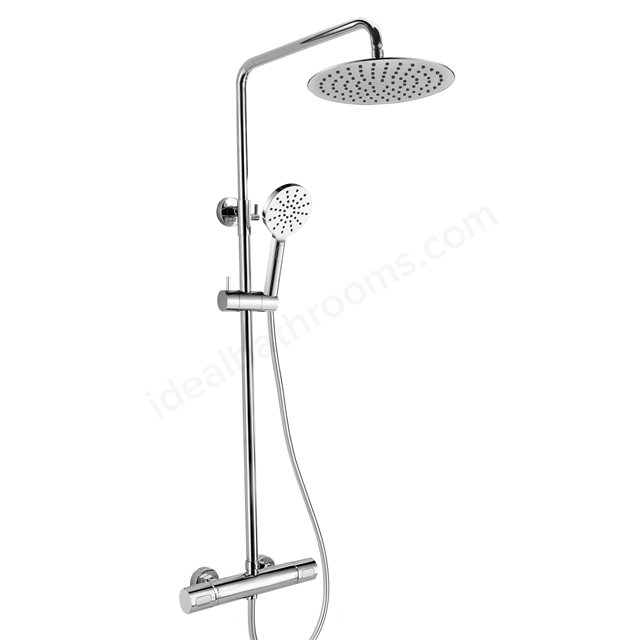 RAK Ceramics Compact Round Exposed Thermostatic Shower Column with Fixed head and Shower Kit 