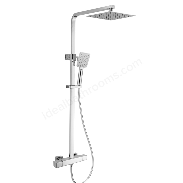 RAK Ceramics Compact Square Exposed Thermostatic Shower Column with Fixed Head and Shower Kit 