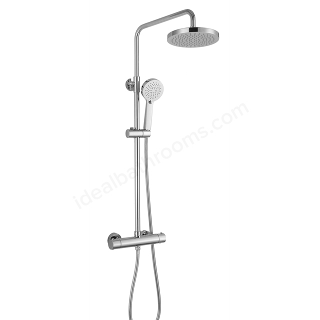 RAK Ceramics Cool Touch Round Thermostatic Shower Column with Fixed Head and Shower Kit (WRAS)