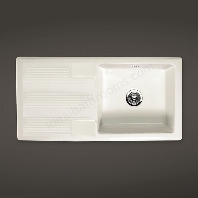 RAK Ceramics Gourmet Sink 4 Single Bowl, Single Contemporary Reversible Drainer