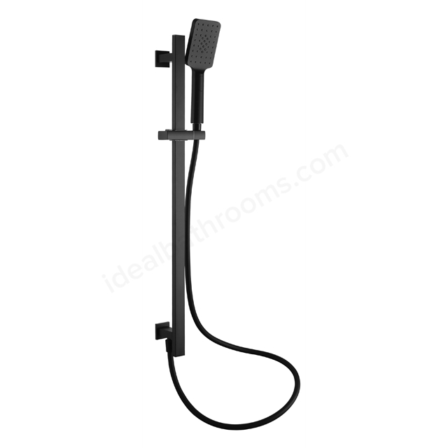 RAK Ceramics Square Slide Rail Kit with Integral Wall Outlet in Black