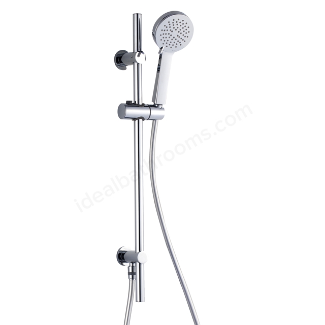 RAK Ceramics Round Slide Rail Kit with 3 Function Head and Integral Wall Outlet (Adjacent Fixing Brackets)