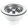 RAK Ceramics 90mm Stainless Steel Basket Strainer Waste - Stem ball Plug