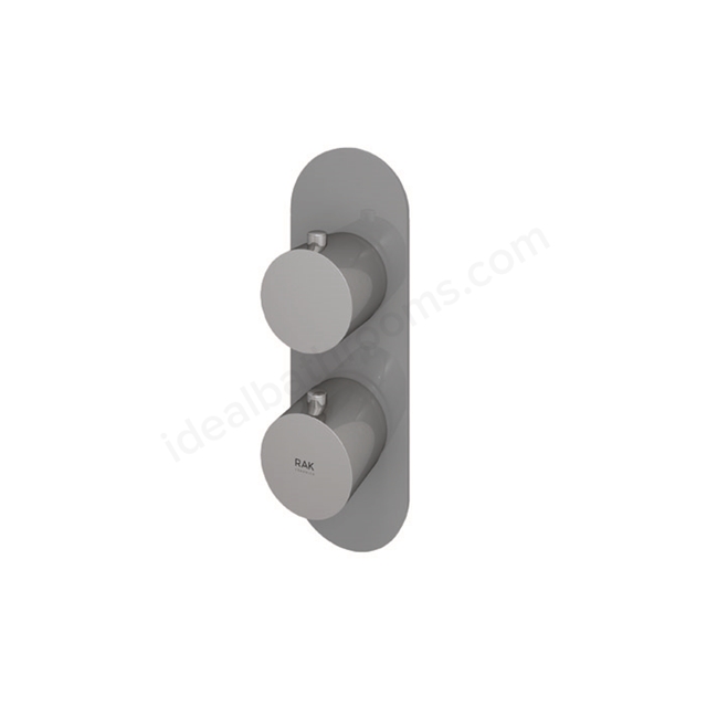 RAK Ceramics Feeling Round Single Outlet Thermostatic Concealed Shower Valve in Grey
