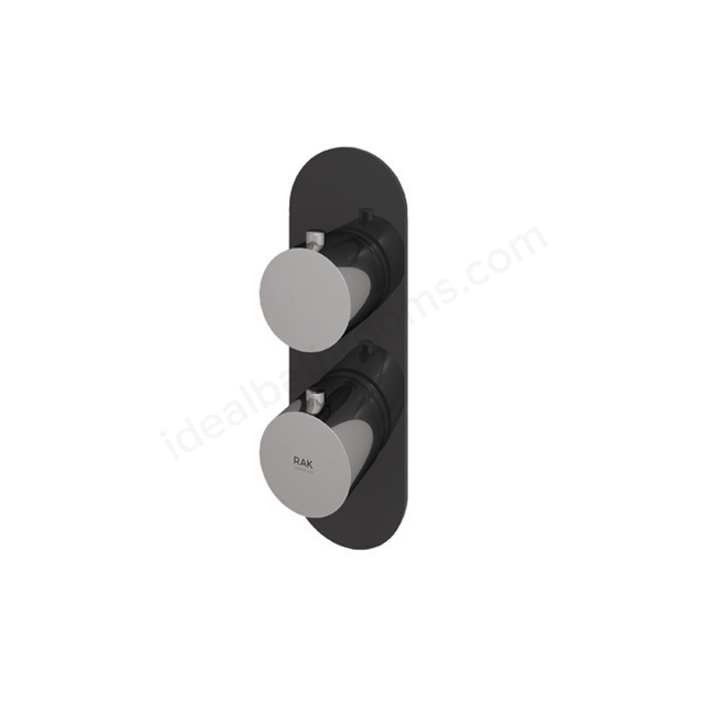 RAK Ceramics Feeling Round Single Outlet Thermostatic Concealed Shower Valve in Black