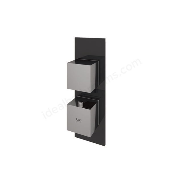 RAK Ceramics Feeling Square Single Outlet Thermostatic Concealed Shower Valve in Black