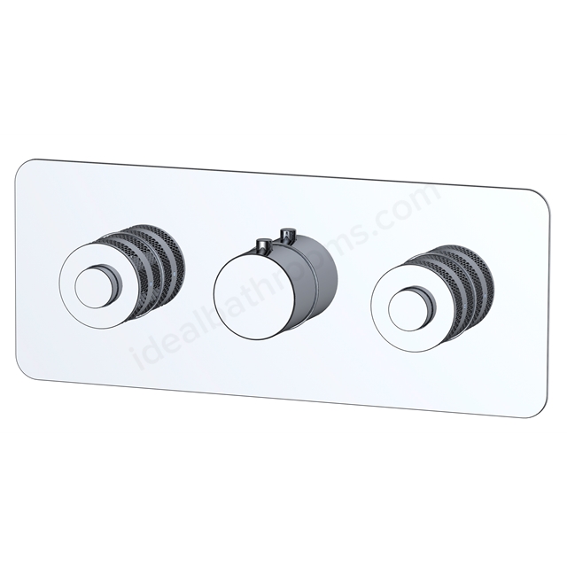RAK Ceramics Prima Tech Dual Outlet Concealed Thermostatic Shower Valve with Back Plate (Horizontal)