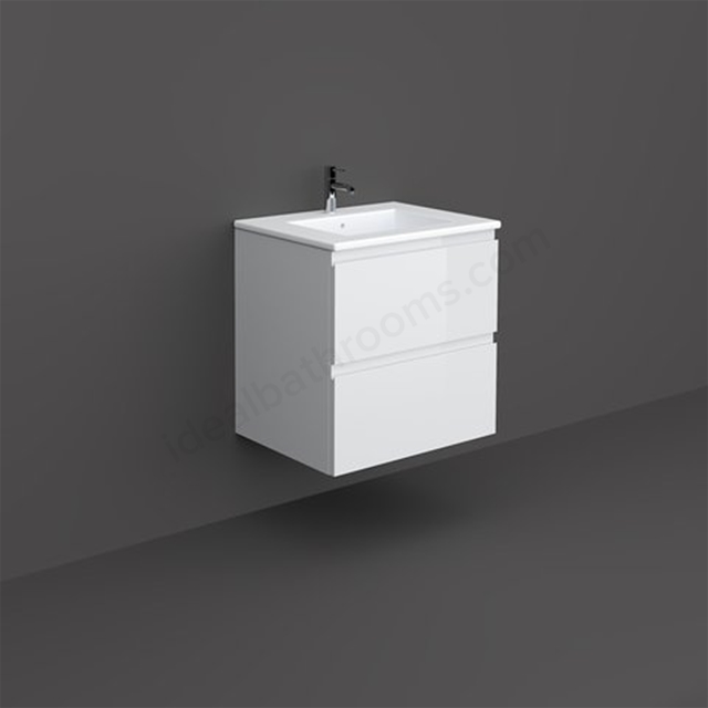 RAK Ceramics Joy 600mm x 610mm x 460mm Wall Hung Vanity Unit - Pure White