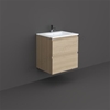 RAK Ceramics Joy 600mm x 610mm x 460mm Wall Hung Vanity Unit - Scandinavian Oak