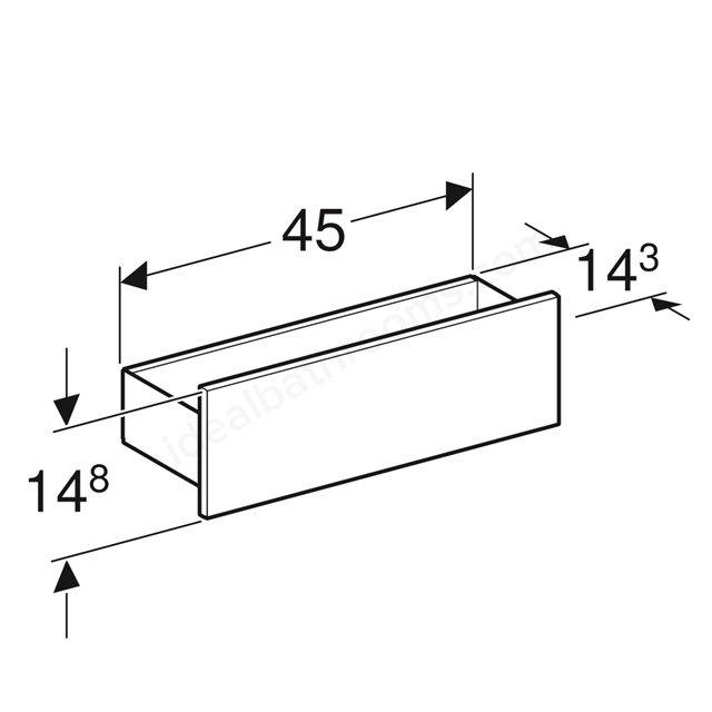 Geberit Smyle Square 450mm box shelf lava