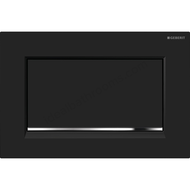 Geberit Sigma30 stop-and-go Screwable Flush Plate - Matt Black & Chrome