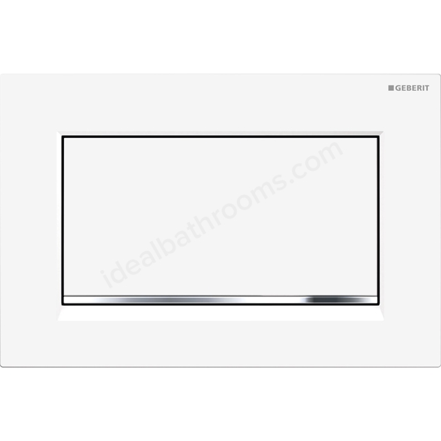Geberit Sigma30 stop-and-go Screwable Flush Plate - Matt White & Chrome