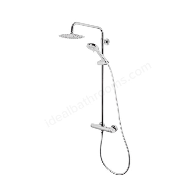Tavistock Quantum Cool Touch Thermostatic Bar Shower Kit with Fixed Shower Head & Handset - Chrome