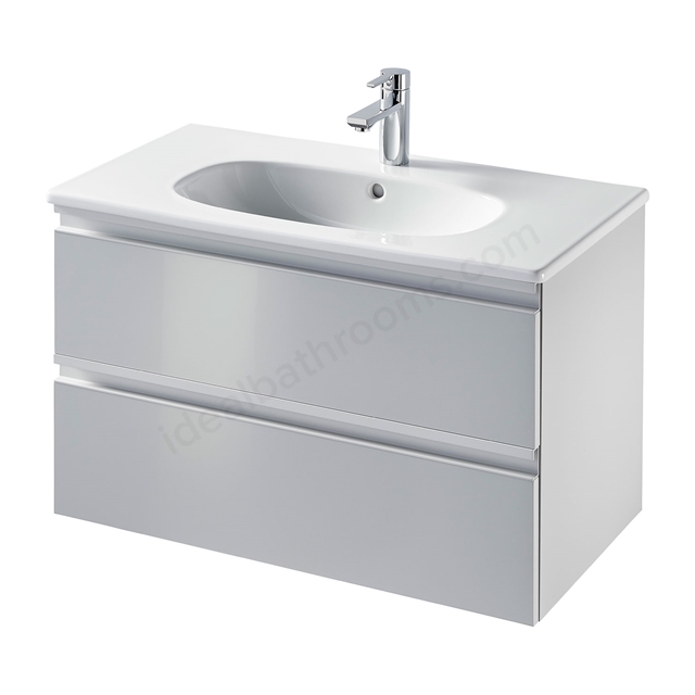 Ideal Standard Retail Tesi Basin Unit 80cm 2 Drawer Gloss Light Grey