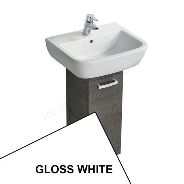 Ideal Standard TEMPO Pedestal Basin Unit; 400x300mm; 1 Door; Gloss White