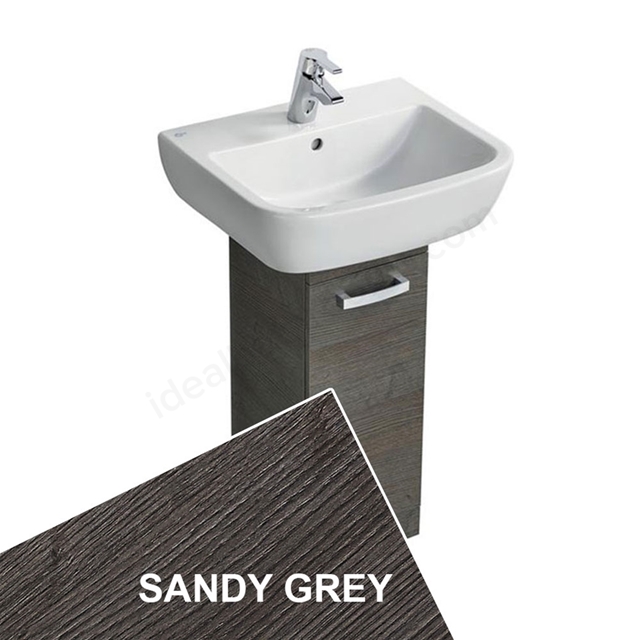 Ideal Standard TEMPO Pedestal Basin Unit; 400x300mm; 1 Door; Sandy Grey