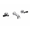 Bayswater Lever; Wall Mounted; 3 Tap Hole Hex Basin Tap - Chrome & Black