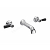Bayswater Lever; Wall Mounted; 3 Tap Hole Domed Basin Tap - Chrome & Black