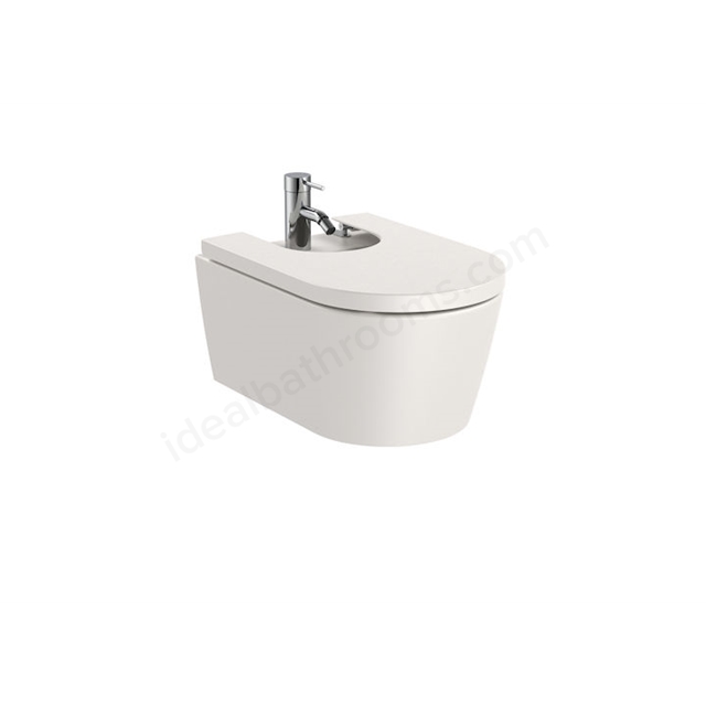 Roca Inspira Round Wall-Hung Bidet 1 Tap Hole - Beige