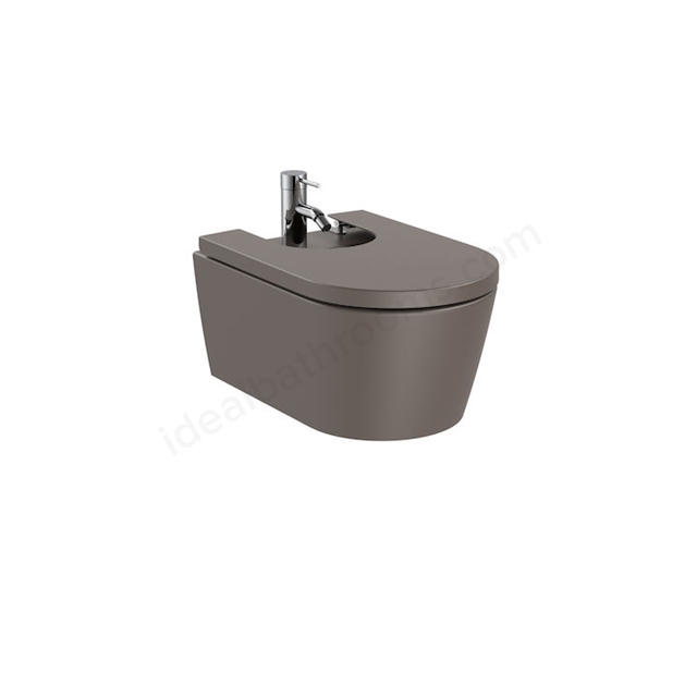 Roca Inspira Round Wall-Hung Bidet 1 Tap Hole - Coffee