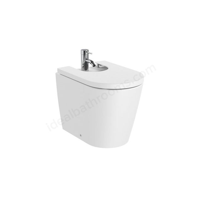 Roca Inspira Round Back-To-Wall Bidet 1 Tap Hole - Matt White